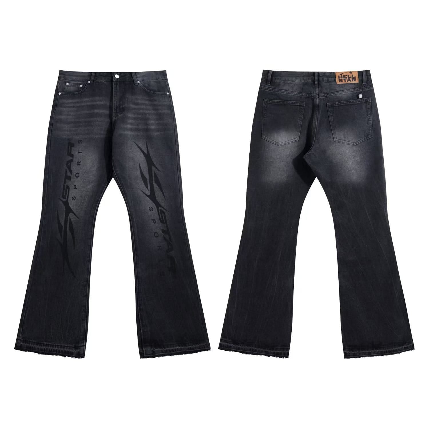 Hellstar Flare Black Wash Denim Jeans