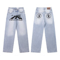 Hellstar Light Blue Sports Logo Denim Jeans