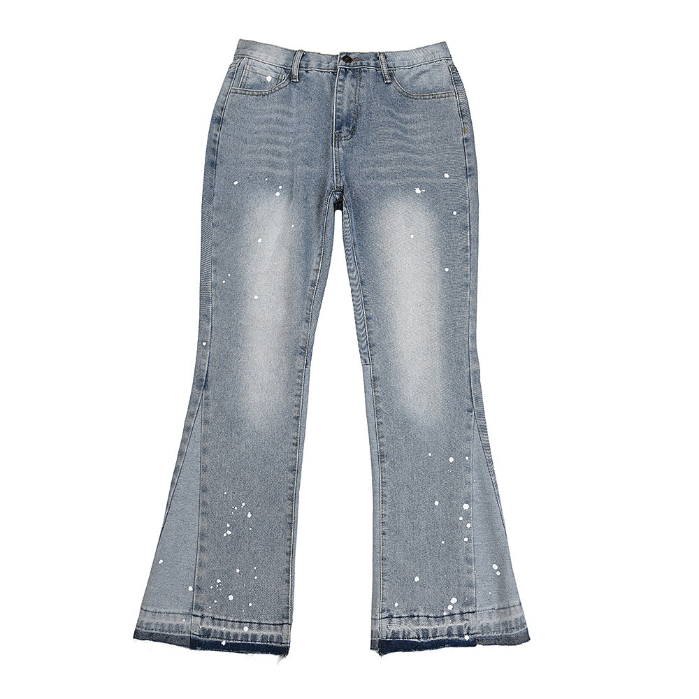 Gallery Dept Flare Paint Splatter Light Wash Jeans