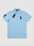 Polo Ralph Lauren Big Pony Mesh Polo Shirt Light Blue/Navy